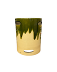 Green and Cream Ceramic Hibachi with Drip Glaze Detail