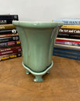 Green Ceramic Planter with Footed Tray - FEA Home
