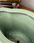 Green Ceramic Planter with Footed Tray - FEA Home