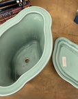 Green Ceramic Planter with Footed Tray - FEA Home