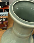 Green Ceramic Vase with a Bold Round Baluster Form - FEA Home