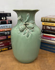 Green Ceramic Vase with Botanical Theme Handles - FEA Home