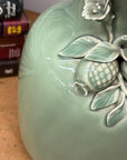 Green Ceramic Vase with Botanical Theme Handles - FEA Home