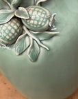 Green Ceramic Vase with Botanical Theme Handles - FEA Home