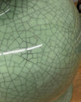 Green Crackle Ceramic Vase with Classic Curved Silhouette, SKU , image 3