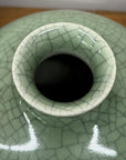 Green Crackle Ceramic Vase with Classic Curved Silhouette, SKU , image 5