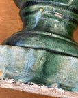 Green Glaze Ceramic Columns with Weathered Texture - FEA Home