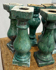 Green Glaze Ceramic Columns with Weathered Texture - FEA Home