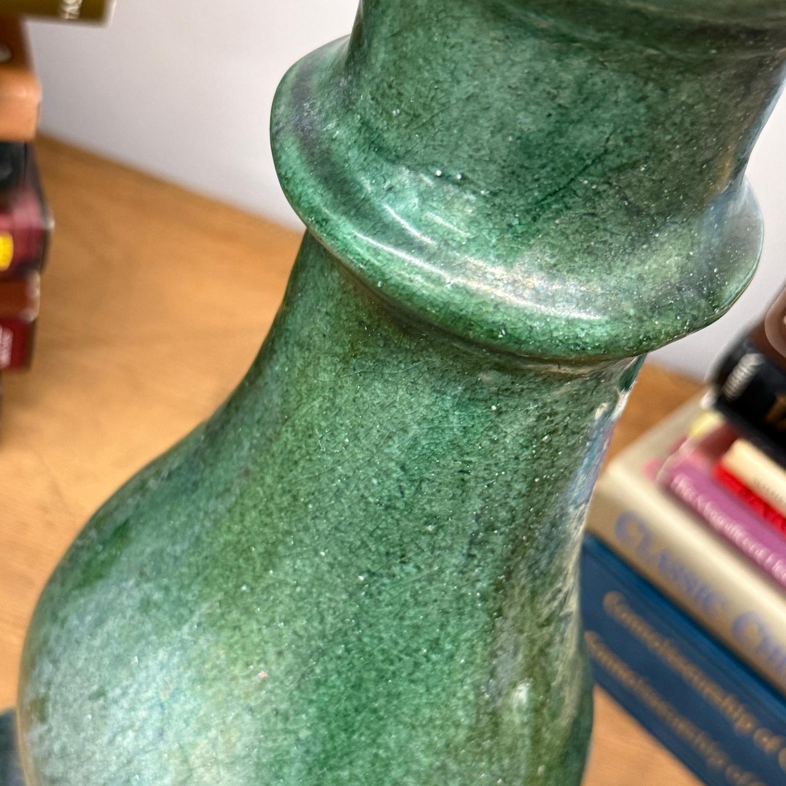 Green Glaze Ceramic Columns with Weathered Texture - FEA Home