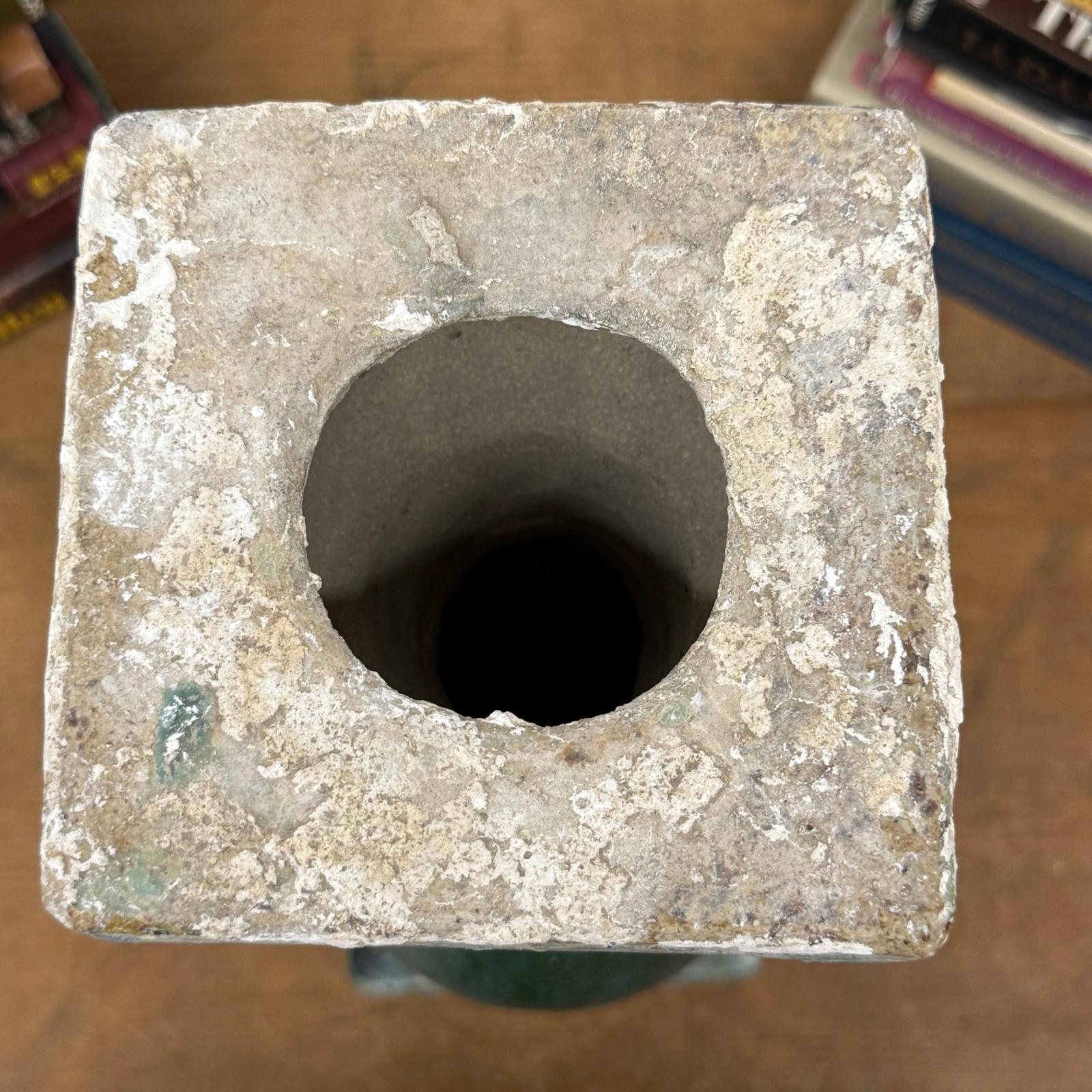 Green Glaze Ceramic Columns with Weathered Texture - FEA Home