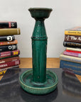 Green Glazed Ceramic Candle Holders in Varying Shades - FEA Home