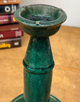 Green Glazed Ceramic Candle Holders in Varying Shades - FEA Home