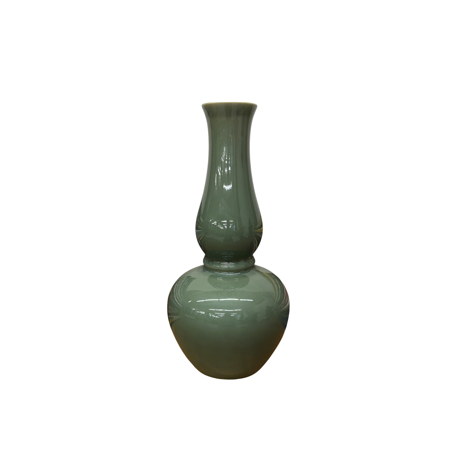 Green Glazed Ceramic Vase with Bold Long-Necked Silhouette, SKU , image 1