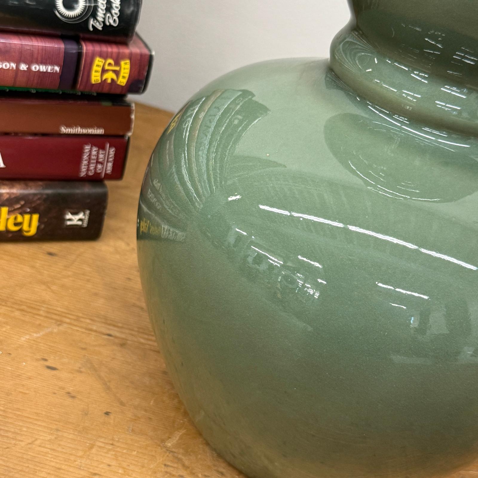Green Glazed Ceramic Vase with Bold Long-Necked Silhouette, SKU , image 6