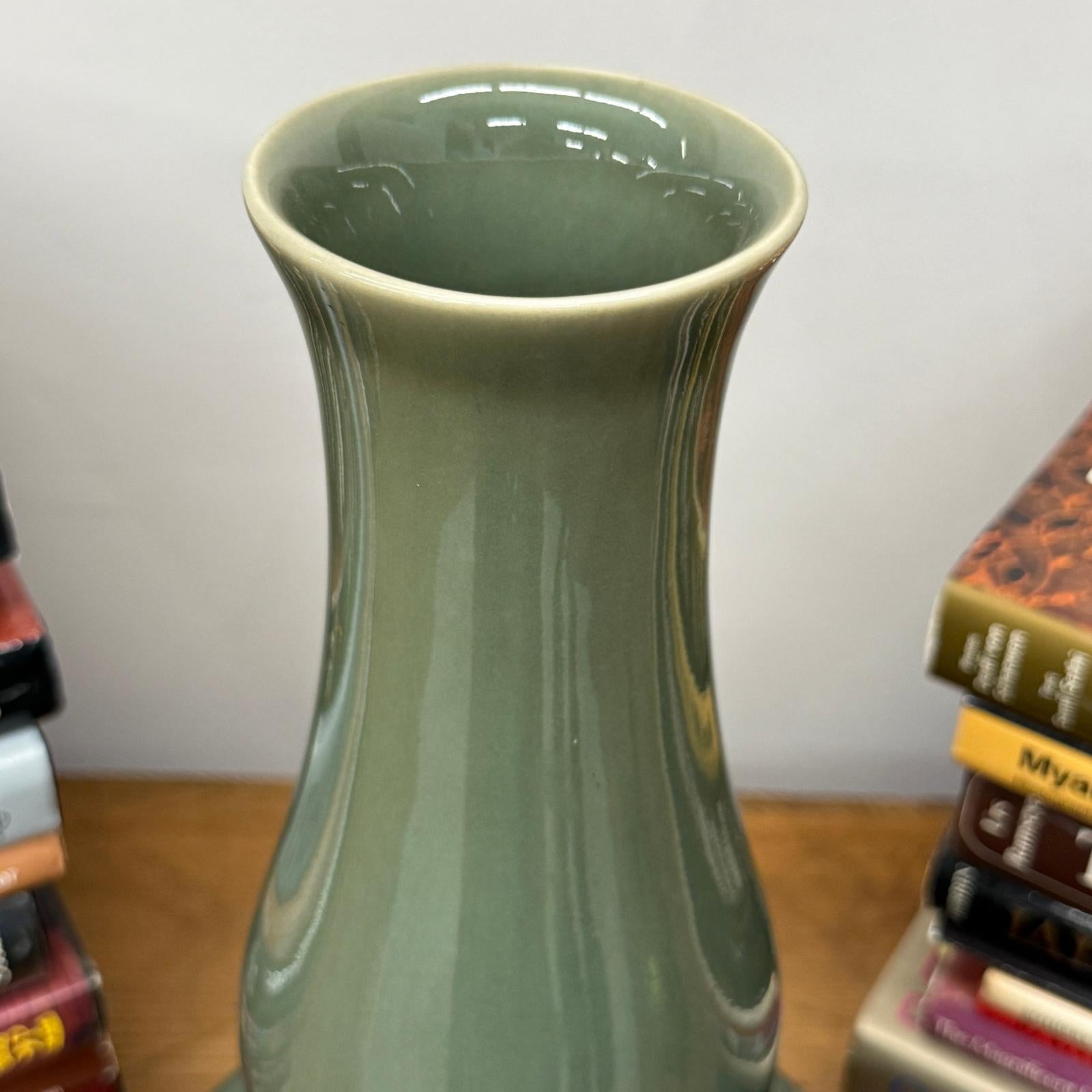Green Glazed Ceramic Vase with Bold Long-Necked Silhouette, SKU , image 8