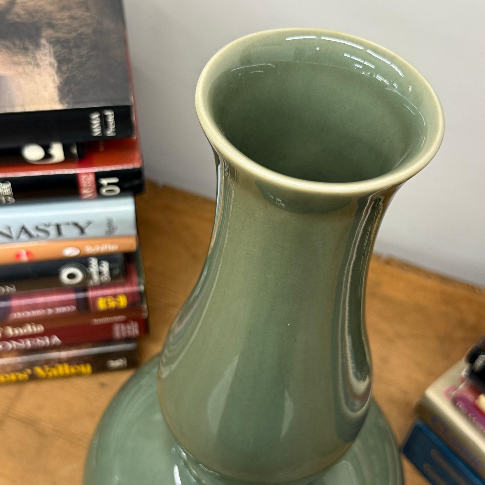 Green Glazed Ceramic Vase with Bold Long-Necked Silhouette, SKU , image 9
