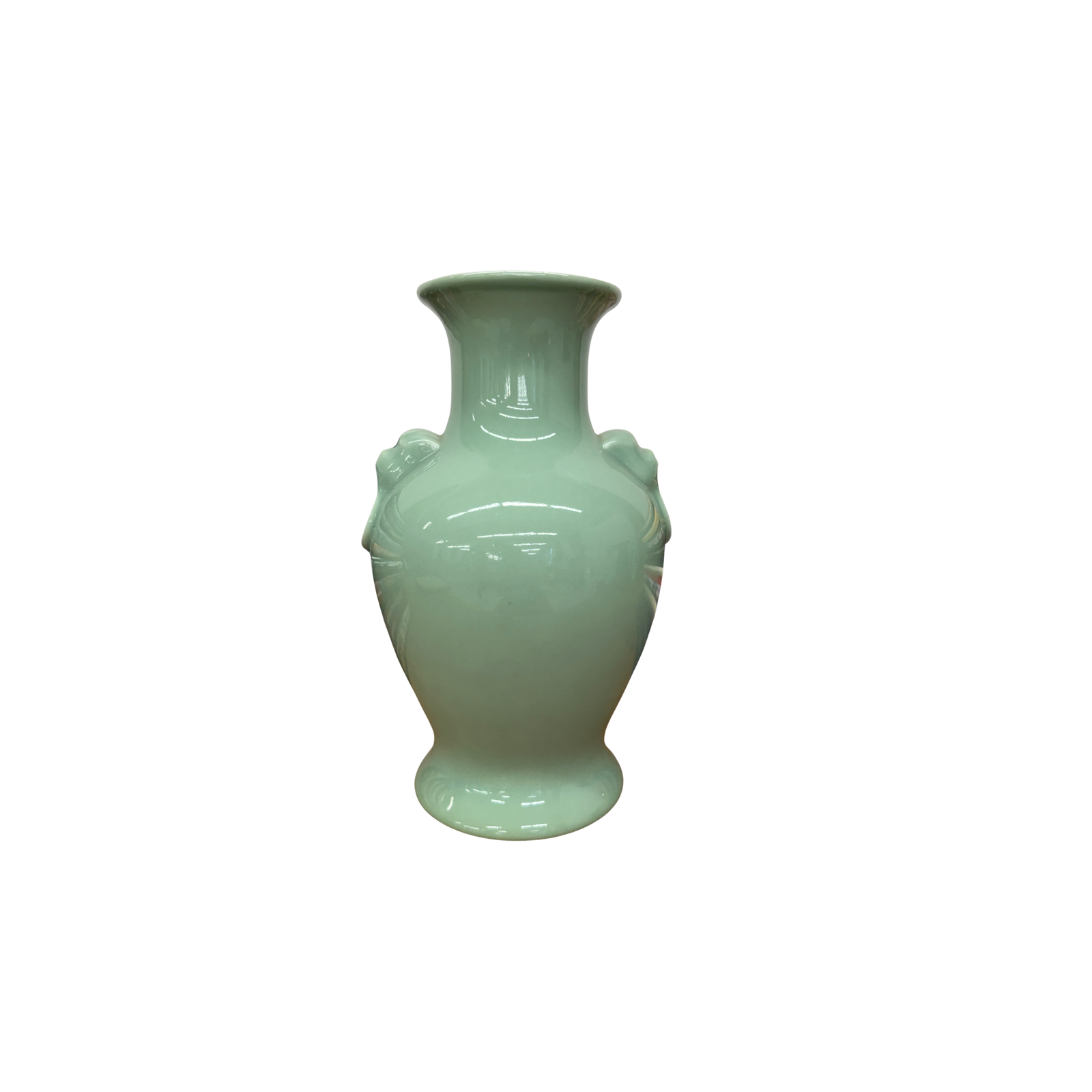 Guardian's Embrace Celadon Green Ceramic Vase Flared Rim, SKU , image 1