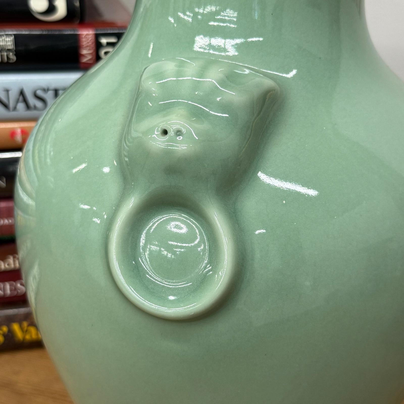 Guardian's Embrace Celadon Green Ceramic Vase Flared Rim, SKU , image 7