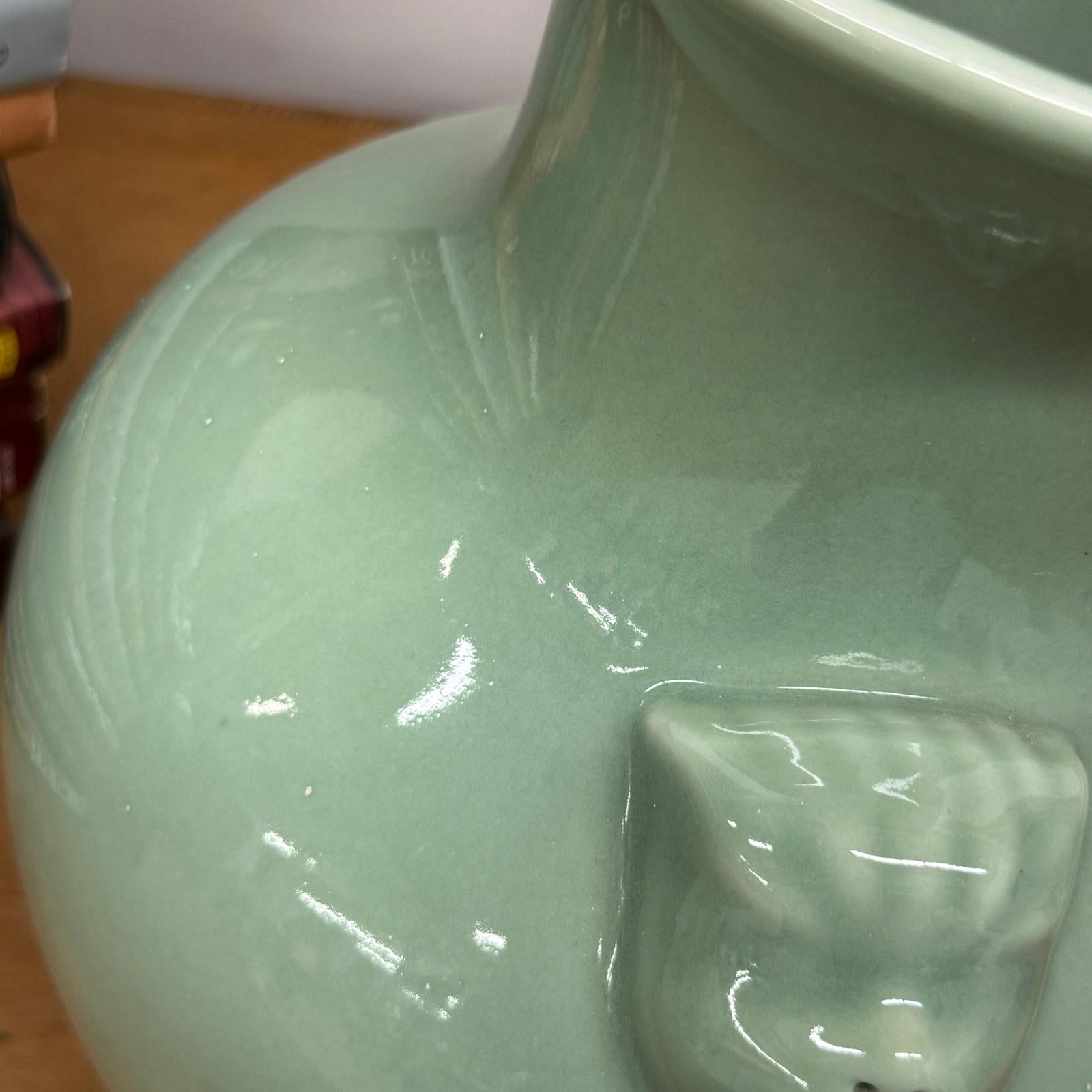 Guardian's Embrace Celadon Green Ceramic Vase Flared Rim, SKU , image 9