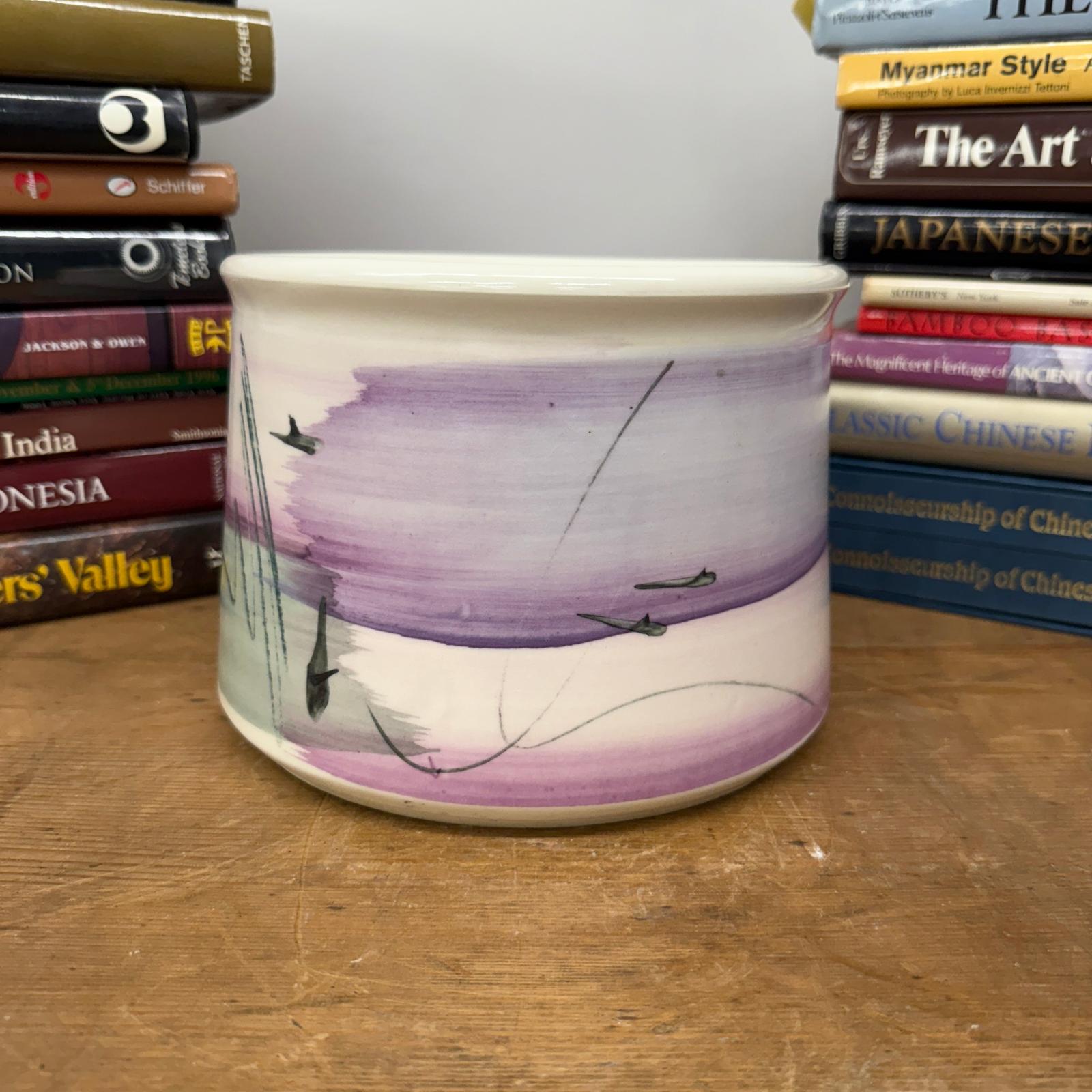 Hand-Painted Lavender Ceramic Bowl with Gradient Brushwork, SKU , image 2