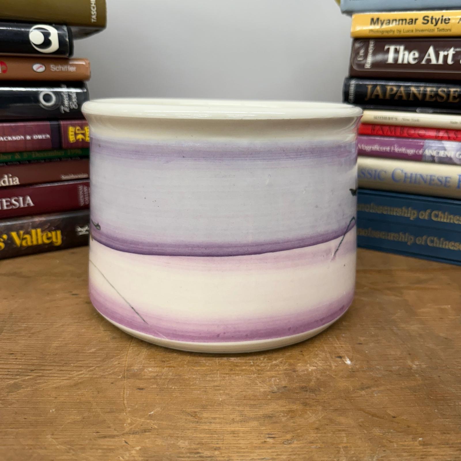 Hand-Painted Lavender Ceramic Bowl with Gradient Brushwork, SKU , image 3