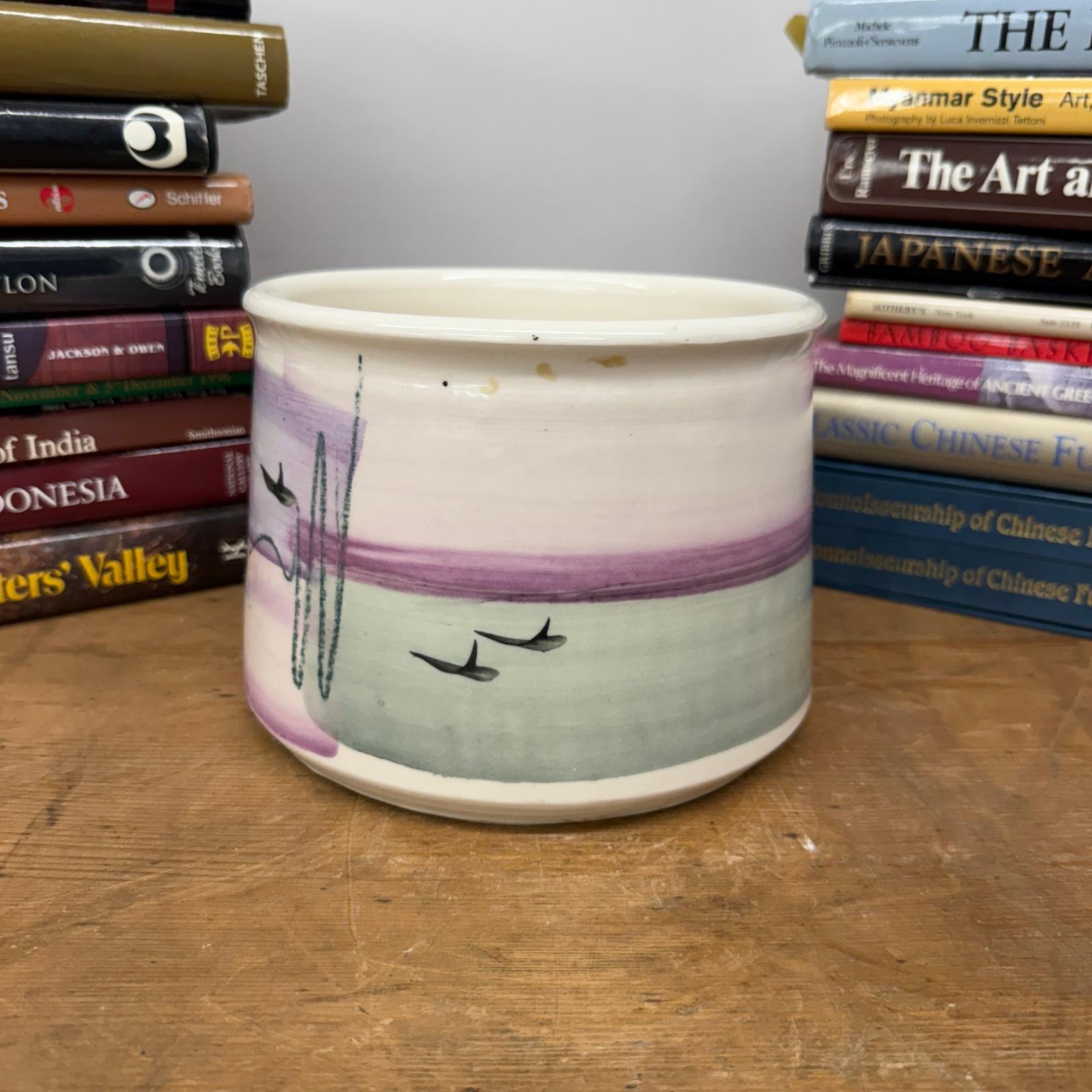Hand-Painted Lavender Ceramic Bowl with Gradient Brushwork, SKU , image 4