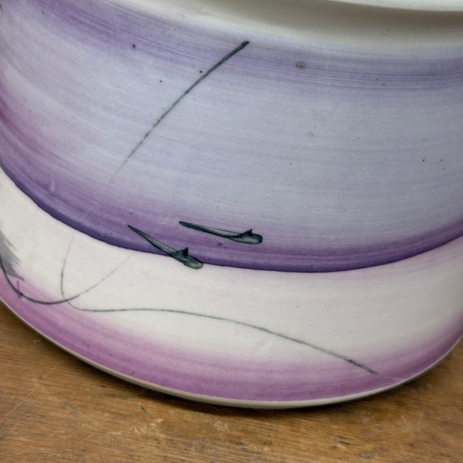 Hand-Painted Lavender Ceramic Bowl with Gradient Brushwork, SKU , image 7