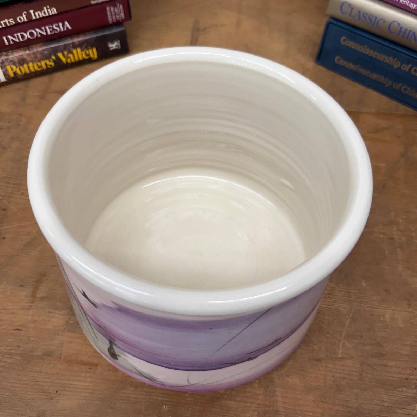Hand-Painted Lavender Ceramic Bowl with Gradient Brushwork, SKU , image 8