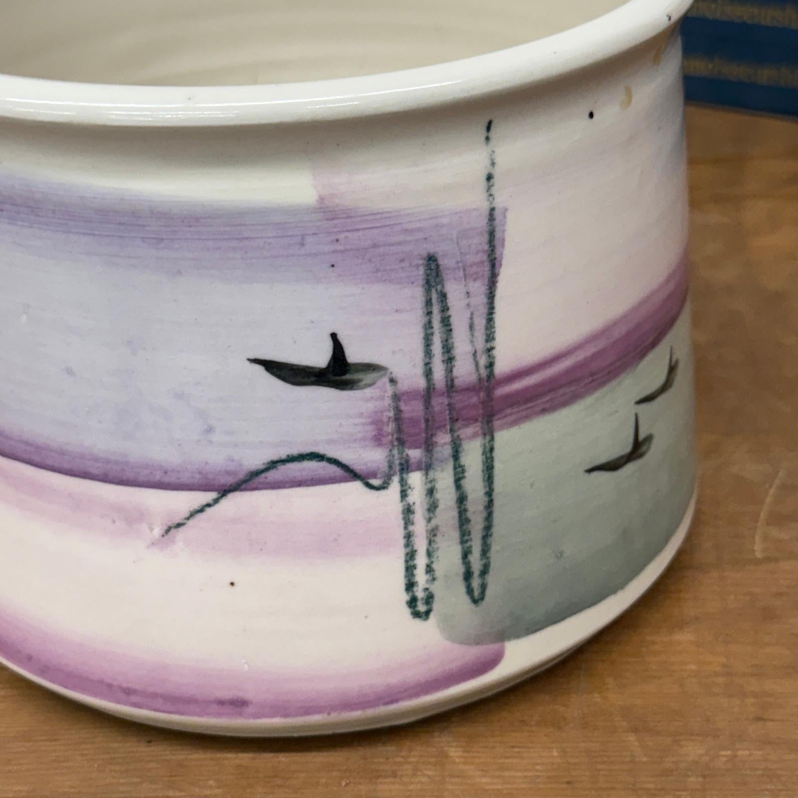 Hand-Painted Lavender Ceramic Bowl with Gradient Brushwork, SKU , image 9