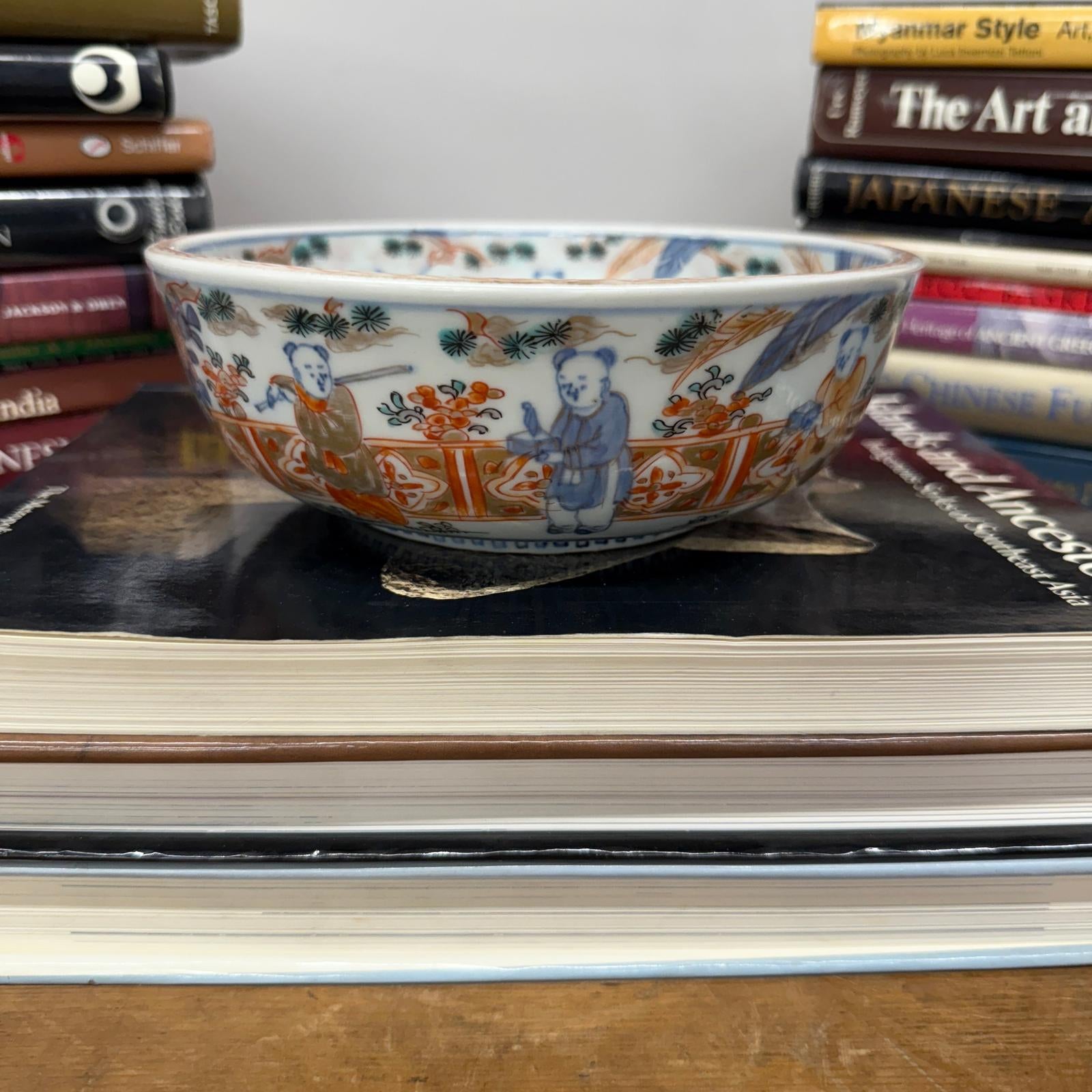 Hand-Painted Porcelain Bowl with Landscape and Figures - FEA Home