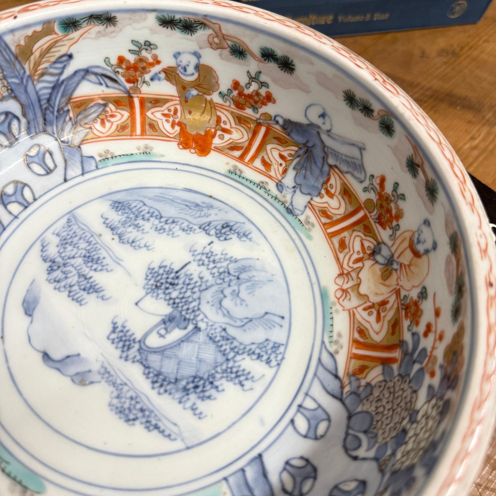 Hand-Painted Porcelain Bowl with Landscape and Figures - FEA Home