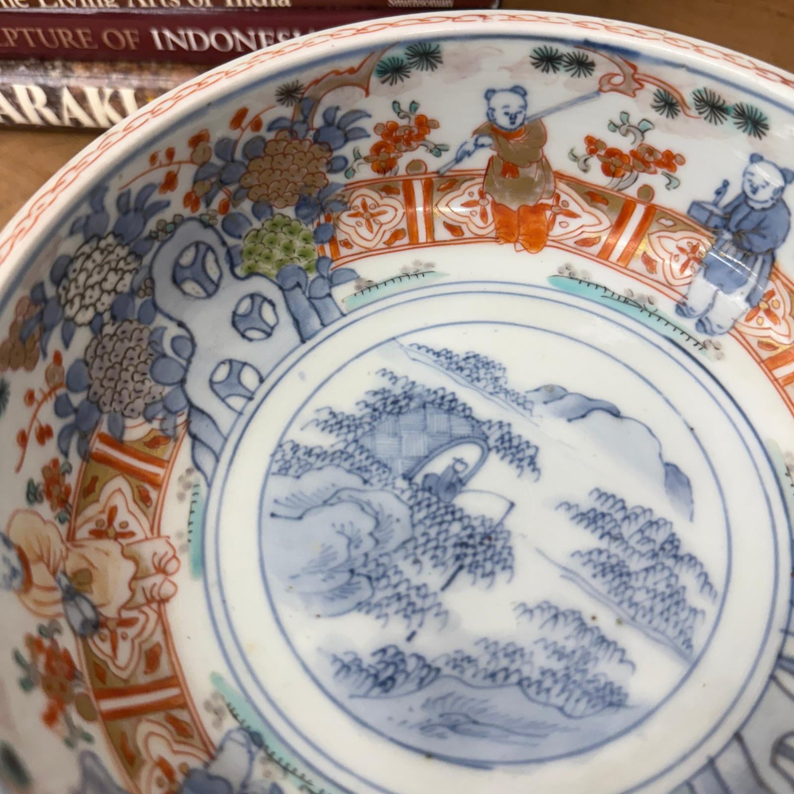 Hand-Painted Porcelain Bowl with Landscape and Figures - FEA Home