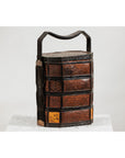 Hexagonal Four-Tier Woven Bamboo Basket with Carved Handle - image 5
