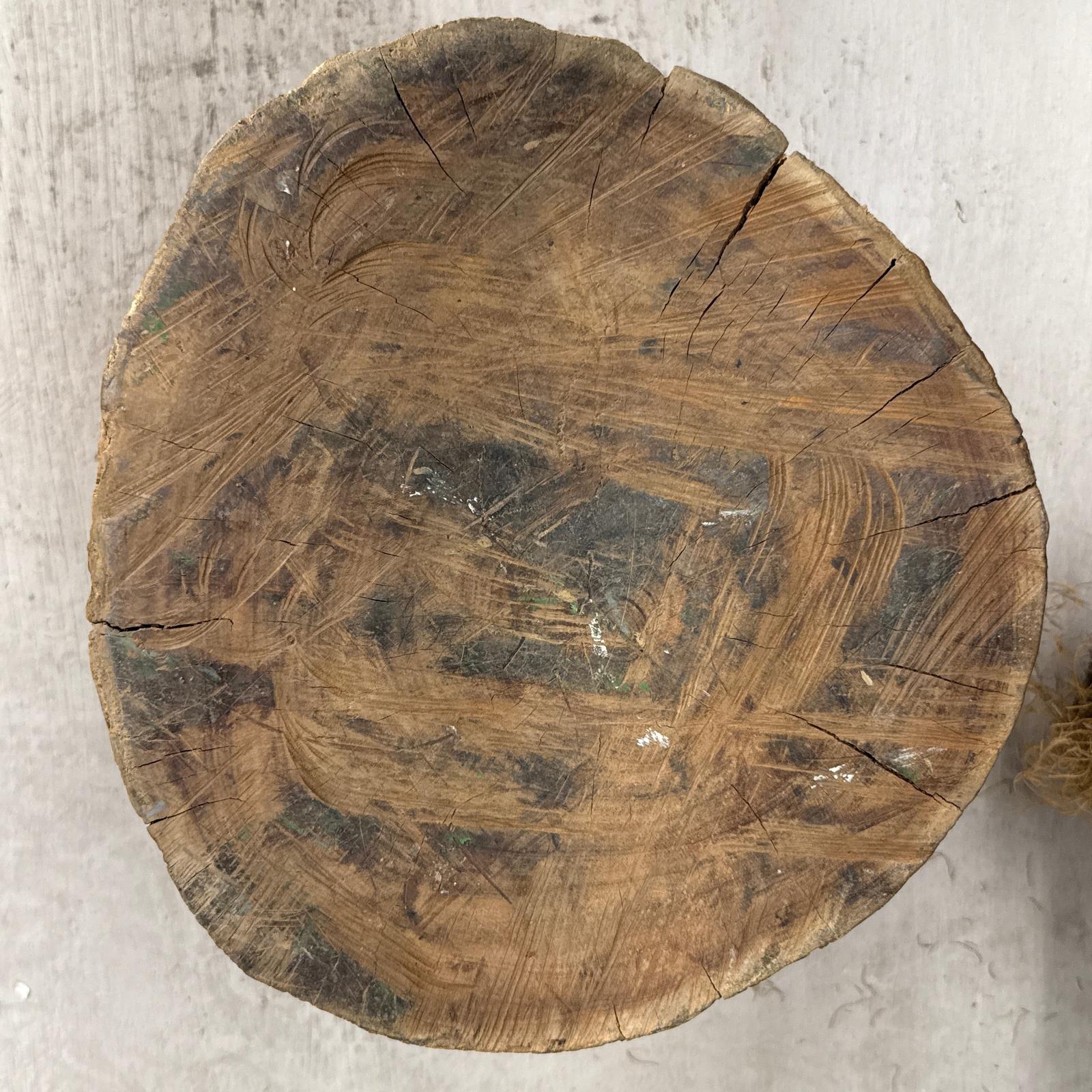 Honey Brown Twisted Free-Form Tree Trunk Side Pedestal Table - FEA Home