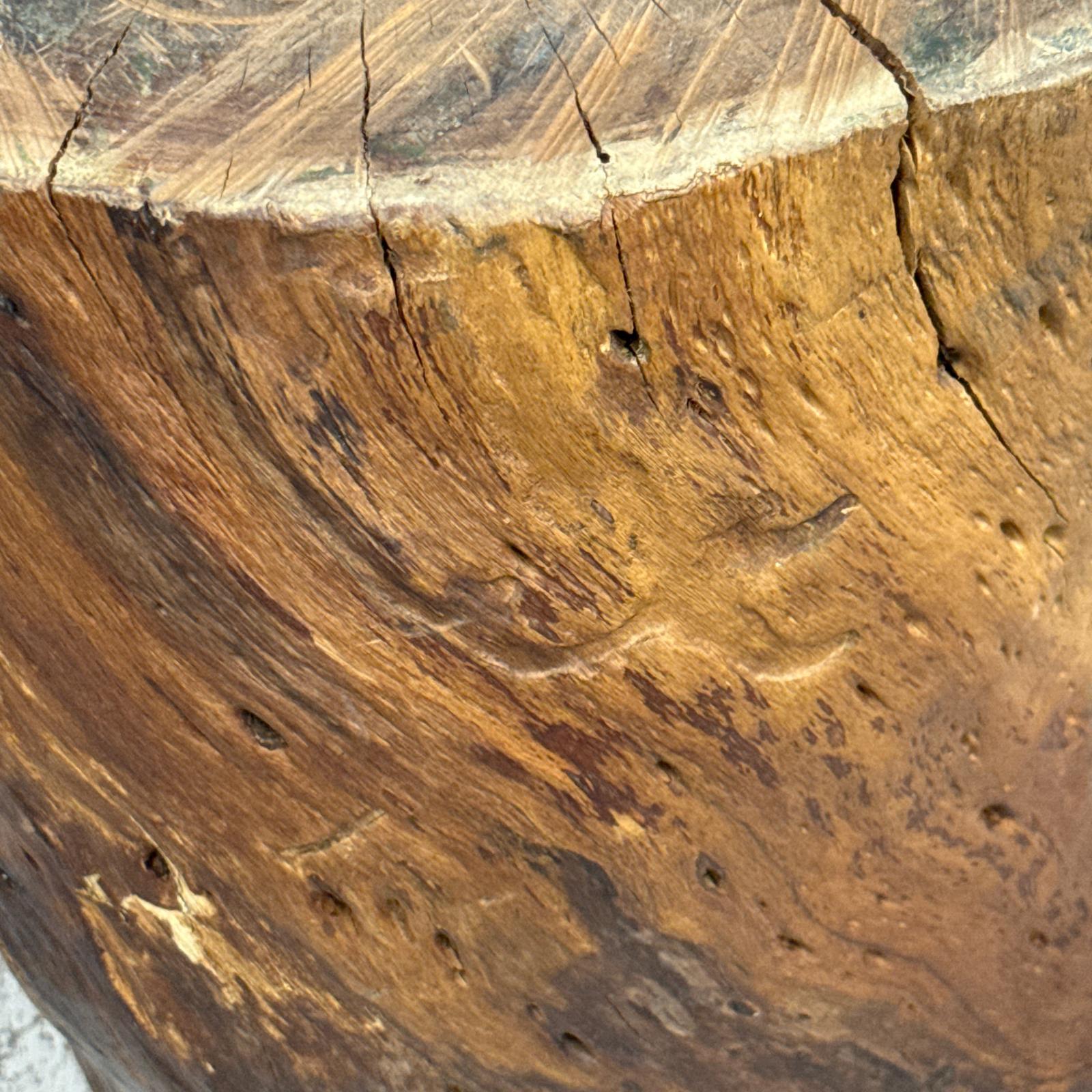 Honey Brown Twisted Free-Form Tree Trunk Side Pedestal Table - FEA Home