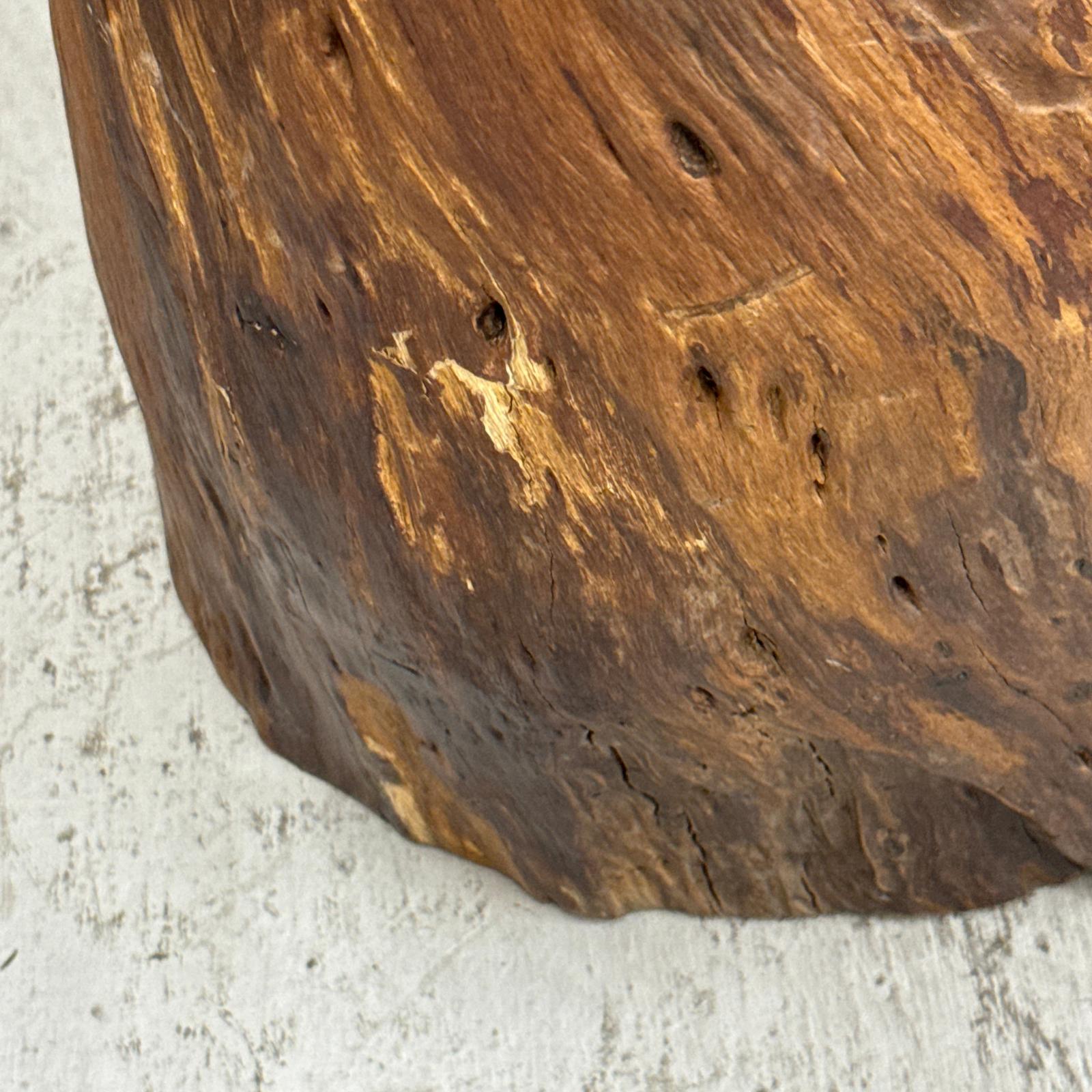 Honey Brown Twisted Free-Form Tree Trunk Side Pedestal Table - FEA Home