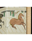 Inspired Six-Panel Screen with Horses in Stable with Bamboo-12. Asian & Chinese Furniture, Art, Antiques, Vintage Home Décor for sale at FEA Home