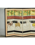 Inspired Six-Panel Screen with Horses in Stable with Bamboo-4. Asian & Chinese Furniture, Art, Antiques, Vintage Home Décor for sale at FEA Home