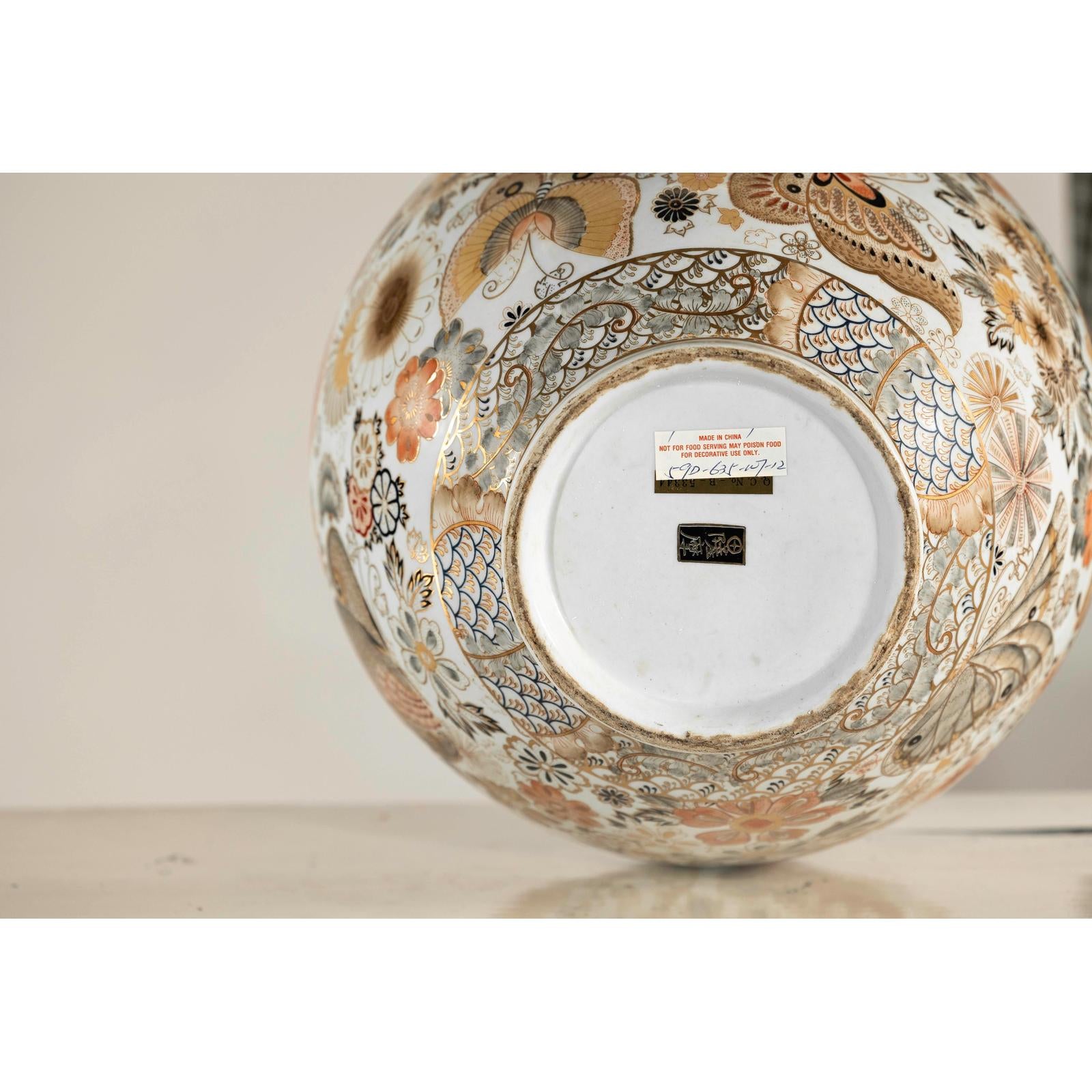 Kutani-Style Vase with Butterflies and Florals on White Ground-12. Asian &amp; Chinese Furniture, Art, Antiques, Vintage Home Décor for sale at FEA Home