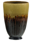 Large Artisan Ceramic Planter with Olive & Brown Drip Glaze - image 1