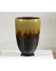 Large Artisan Ceramic Planter with Olive & Brown Drip Glaze - image 3