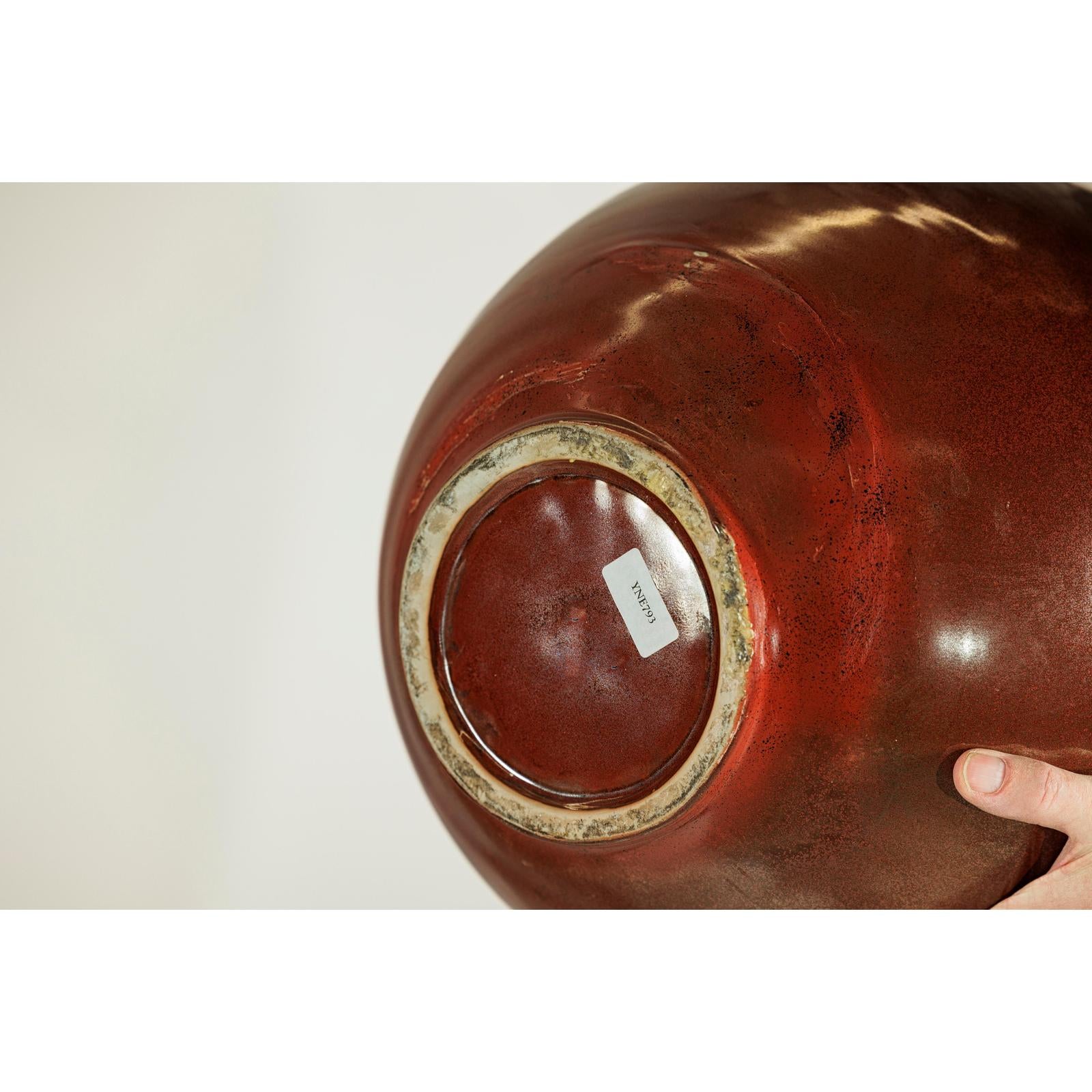 Large Artisan Ceramic Vase, Brown Glaze with Teardrop Design-13. Asian &amp; Chinese Furniture, Art, Antiques, Vintage Home Décor for sale at FEA Home