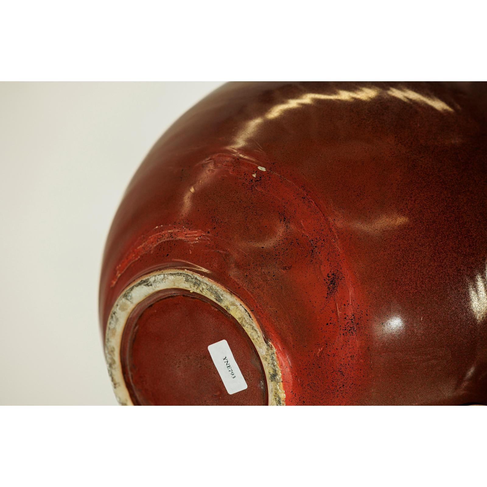 Large Artisan Ceramic Vase, Brown Glaze with Teardrop Design-14. Asian &amp; Chinese Furniture, Art, Antiques, Vintage Home Décor for sale at FEA Home