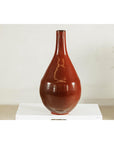 Large Artisan Ceramic Vase, Brown Glaze with Teardrop Design-2. Asian & Chinese Furniture, Art, Antiques, Vintage Home Décor for sale at FEA Home