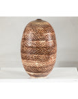 Large Artisan Ceramic Vase with Snakeskin Textured Glaze