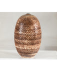 Large Artisan Ceramic Vase with Snakeskin Textured Glaze
