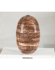 Large Artisan Ceramic Vase with Snakeskin Textured Glaze