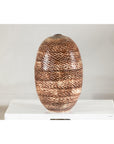 Large Artisan Ceramic Vase with Snakeskin Textured Glaze