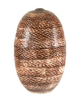 Large Artisan Ceramic Vase with Snakeskin Textured Glaze