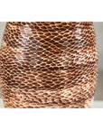 Large Artisan Ceramic Vase with Snakeskin Textured Glaze